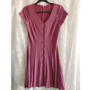 Cara Loren Dusty Rose Buttoned Dress
